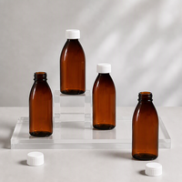 Bouteille de sirop contre la toux en plastique ambré PET de 325 ml, bouchon à vis sécurisé, récipient pour médicaments liquides