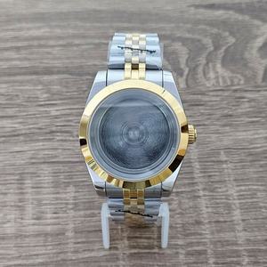 Boîtier en acier inoxydable doré de haute qualité 39 mm avec verre saphir, accessoires de montre de marque pour mouvements 2836 et 8215 - Product Image 1