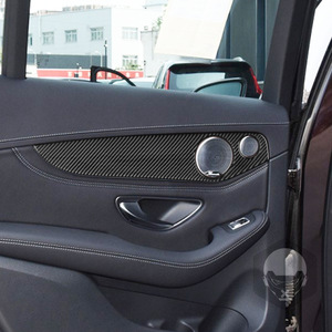 Pour Mercedes-Benz Classe C Classe GLC W205 2014-2020, garniture de panneau de porte intérieure en fibre de carbone véritable, accessoires intérieurs de voiture - Product Image 3
