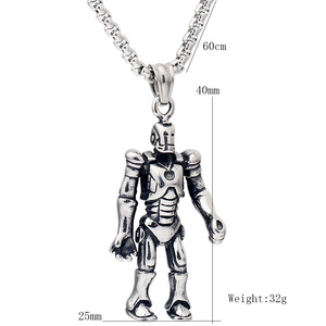 Collier pendentif robot Transformers en acier inoxydable, chaîne de 60 cm, personnage de dessin animé, bijoux de mode pour hommes - Product Image 5