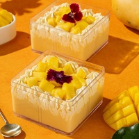 Boîte à mousse transparente, boîte à gâteau transparente, mini contenants alimentaires, boîtes à dragées de mariage, contenants en plastique transparent, boîtes à pâtisserie carrées