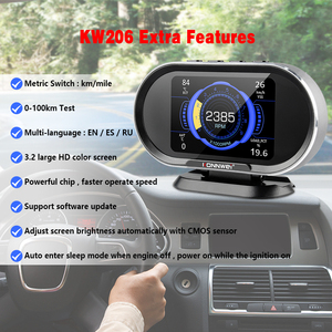 Nouveau Type HUD KONNWEI KW206 <span class=keywords><strong>voiture</strong></span> obd2 hud 2 <span class=keywords><strong>en</strong></span> 1 affichage tête haute avec fonction <span class=keywords><strong>de</strong></span> Scanner OBD2 mise à jour du Support - Product Image 2