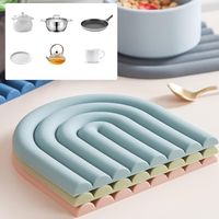 Sous-plat en silicone pour table, sous-verre pour tasse, support pour casserole, isolation thermique, accessoires de cuisine pour bol chaud, assiette