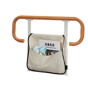 Bedside Handrails <b>Wooden</b> Grained <b>Bed</b> <b>Rails</b> For Elderly Safety Assistance Modern Simple Design - Product Image 1