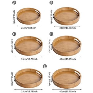 Customized bamboo <b>tray</b>, creative Japanese-style baking <b>tray</b>, double-handled round tea <b>tray</b>, household tea set, <b>small</b> tea <b>tray</b> - Product Image 5
