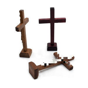 Support d'exposition en bois, forme géométrique, marron, noir, rouge vin, type sur pied, pour salon, décoration intérieure, artisanat, cadeau - Product Image 2