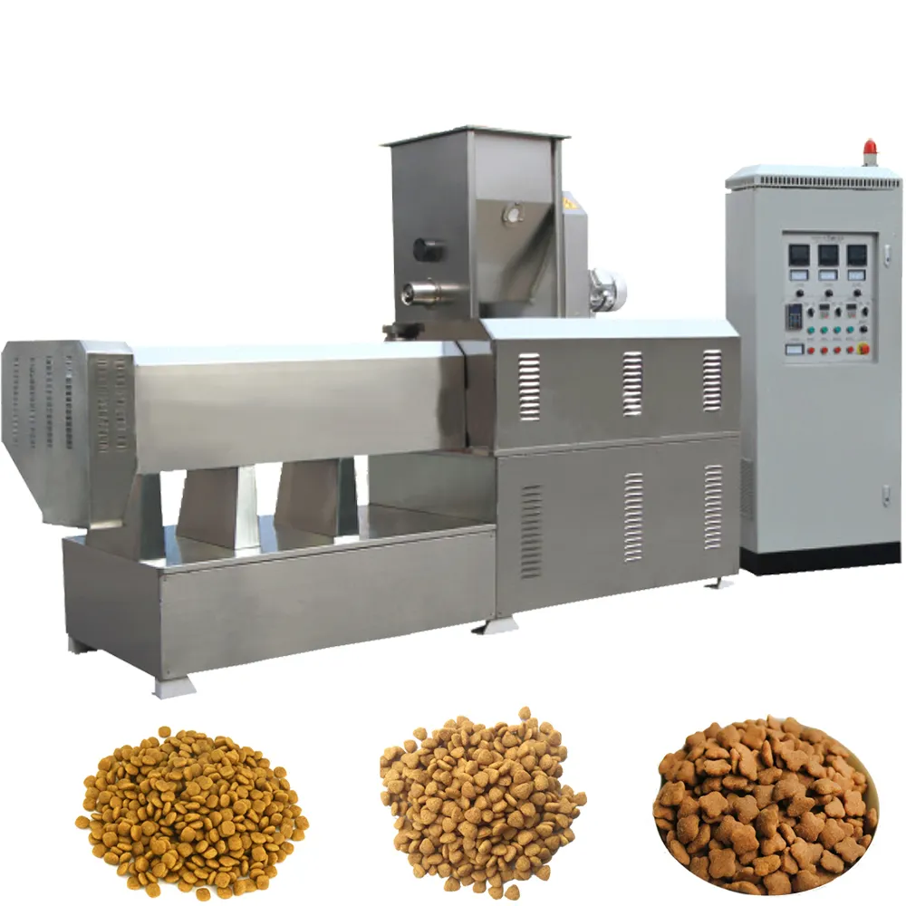 Puffed puppy Pet dog food feed extruder processing plant production line machinery equipment