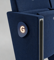 Lumière LED personnalisée pour extrémité de rangée de siège de cinéma, signalisation de couloir avec lettres et numéros personnalisés pour chaises de théâtre, conception et fabrication OEM
