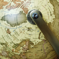 Globe politique antique vintage de 30cm/12 pouces avec base rotative, décor de carte du monde pour bureau et outils d'enseignement de la géographie