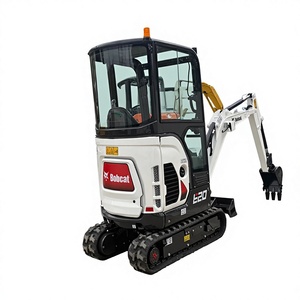 Mini-excavatrice CAT E20 d'occasion en bon état, 2 tonnes, excavatrice hydraulique sur chenilles avec accessoire tarière, chenilles en caoutchouc - Product Image 1