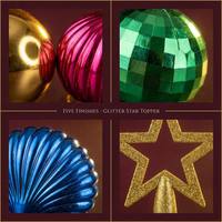 Juego de Adornos Navideños de Lujo, Surtido de 5 Colores, Bolas Metálicas con Estrella Brillante, Decoración para la Punta del Árbol, Caja de Regalo, Venta al por Menor, OEM, ODM