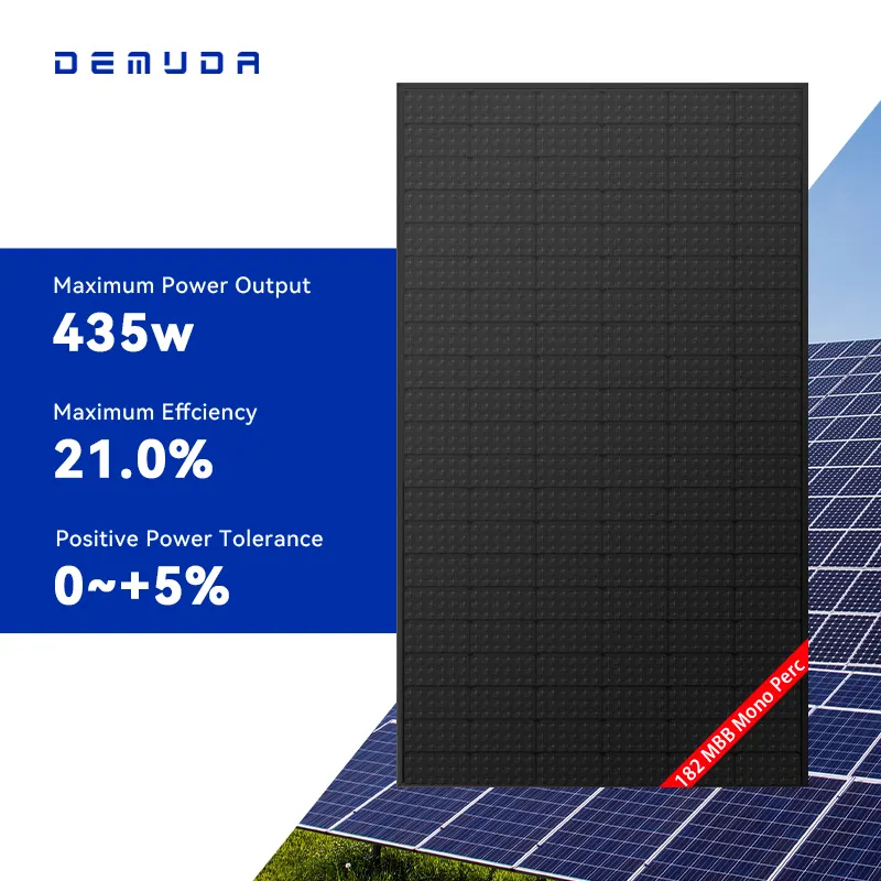 Fornitore della cina un grado metà cella 435w 440w 445w 450w 455w fotovoltaico modulo monocristallino monocristallino tutto pieno nero Mono pannello solare