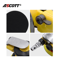 Lijadora Orbital Aleatoria Neumática Industrial ASCOTT de 125 mm, Pulidora de Doble Acción para Madera y Automóviles, con Certificación CE