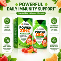 Gummies au Zinc Plus Vitamine C Saveur Fraise Mandarine 90 Unités Végétarien Sans Colorants Artificiels Complément Alimentaire