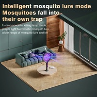 Raquette électrique anti-moustiques télescopique rotative à poignée extensible rechargeable