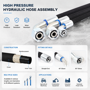 Manguera hidráulica con accesorios métricos <span class=keywords><strong>DKO</strong></span> para equipos de construcción, se utilizan tamaños variados y personalizados según los requisitos OEM - Product Image 4