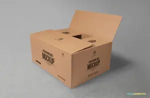 Caja de papel cuadrada portátil de cartón corrugado marrón con bloqueo automático de 3 capas personalizada, embalaje para el cuidado personal, producto a granel - Product Image 3