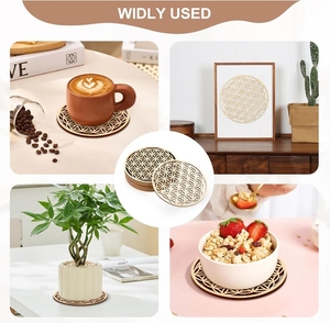 Dernier design de l'usine : Sous-verres en bois, sculptures en bois naturel, sous-verres promotionnels en bois - Product Image 5