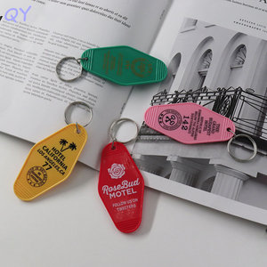 QY Custom Motel Keychain Acrylic Hotel <b>Key</b> Tag Vintage Retro <b>Key</b> <b>Ring</b> Personalized Logo Promotional Gift OEM - Product Image 1