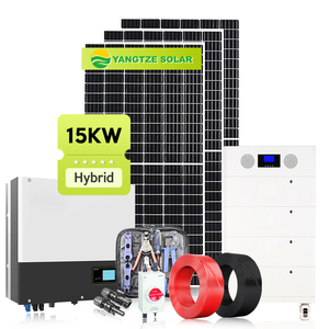 Sistema solar híbrido fuera de la red de 15KW con controlador MPPT Montaje en tierra de batería de iones de litio para uso doméstico-Solución de energía híbrida - Product Image 1
