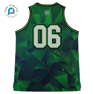 Conjunto de uniformes de baloncesto de diseño personalizado al por mayor, camiseta y pantalones cortos de baloncesto de <span class=keywords><strong>trébol</strong></span> verde para hombre, trajes de baloncesto - Product Image 2