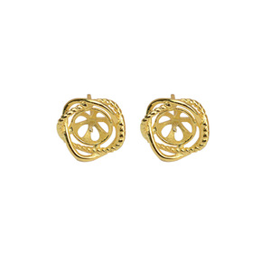 Pendientes de Plata S925, Estilo Chino Simple, Forma de Flor, con Perlas de 7-8 mm, Accesorios de Joyería DIY - 1142 Bandeja Vacía - Product Image 5