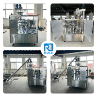 Machine automatique de remplissage et de scellage de sachets préformés pour l'emballage de granulés, de liquides et de poudres