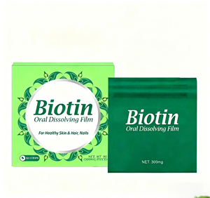 Bandes buvables OEM à dissolution rapide à la biotine, sans sucre, végétaliennes, pour la santé des <span class=keywords><strong>cheveux</strong></span>, de la peau <span class=keywords><strong>et</strong></span> des ongles, <span class=keywords><strong>et</strong></span> le soutien énergétique - Product Image 1