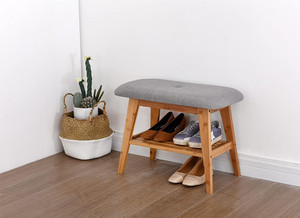 <span class=keywords><strong>Banc</strong></span> à <span class=keywords><strong>chaussures</strong></span> en bambou avec coussin, étagère de <span class=keywords><strong>rangement</strong></span> à 2 niveaux pour entrée et couloir, organiseur de <span class=keywords><strong>chaussures</strong></span> - Product Image 4