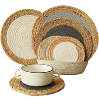 Haute qualité Boho frange décor à la maison ronde à la main en osier grande Table en macramé sous-verre rond napperons