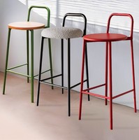 Chaise de bar carrée de luxe Alljoy Nordic Trendy avec dossier pour table d'îlot domestique et tabouret haut d'extérieur