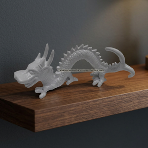 Figurine de dragon en métal blanc de qualité supérieure, design personnalisé, décoration de bureau, restaurant, accent décoratif époustouflant, objet de collection, moulage artistique - Product Image 2