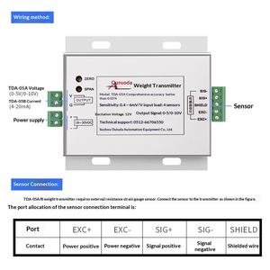 Ouluda TDA-05 Gewichts-Transmitter Spanning 0-5V/0-10V Stroom 4-20mA IP64 Aluminiumlegering 1 Jaar Garantie China Aanpasbaar - Product Image 3