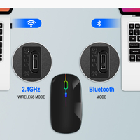 Ratón inalámbrico silencioso 2 4GHz ratón óptico para portátil tipo C recargable retroiluminación LED Bluetooth ratón inalámbrico para ordenador portátil