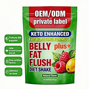 Poudre Détox Ventre Plat OEM ODM Marque Privée Brûle-Graisse Thé Vert Framboise Énergie Shake Diététique Vente en Gros - Product Image 1