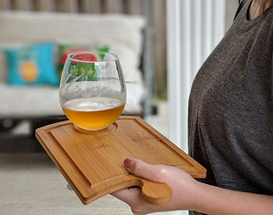 Tabla de cortar de bambú, soporte para copas de vino, cocina, madera, queso y vino, tabla de charcutería, Idea de regalo, rompecabezas, tabla de cortar de madera - Product Image 2