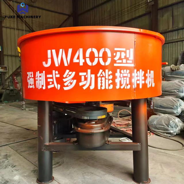 JW400 concrete pan mixer electric diesel engine cemnet mixing machine for construction