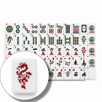 Jeu de Mahjong Américain de Luxe en Mélamine, Pliable, Tuiles Blanches de 1,18 Pouce, 166 Pièces, Traditionnel Classique, Gravé et Imprimé sur un Seul Côté