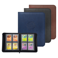 Classeur de cartes Toploader en cuir PU multicolore avec logo personnalisé pour album de cartes à collectionner à 4 pochettes pour collection de cartes de jeu