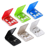 Para viajes, viaje de negocios, producto de tendencia, tarjeta 6 en 1, adaptador de caja multitesoro, cable de carga con soporte para teléfono móvil