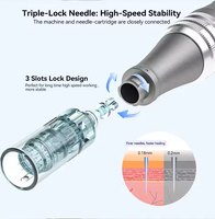 PKAISS M8 Stylo Derma sans fil portable en alliage d'aluminium rechargeable par USB avec garantie d'un an pour la thérapie cutanée et l'utilisation en salon (Microneedling)