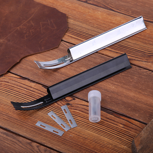 Juego de cinceles profesionales de <span class=keywords><strong>acero</strong></span> inoxidable plateado/negro para tallado y entresacado de cuero con ranura de viento - Product Image 5