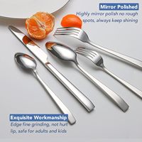 Ensemble de couverts Huayue Premium en acier inoxydable de 20 pièces, poli miroir, robuste, design moderne, comprend des cuillères