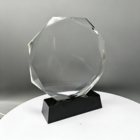 Trophée en cristal K9 de haute qualité, gravé au laser, étanche, imprimé UV, avec base noire, pour la vente en gros