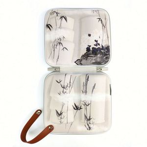 New Launch Chinoiserie Travel Portable Tea Set Case EVA Protective Bag for Tea Glass Ceramic <b>Bottle</b> Cups - Product Image 3