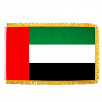 Drapeau personnalisé en gros 90x150cm Drapeau des Émirats arabes unis en polyester durable Drapeau national des EAU avec franges décoratives