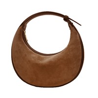 Sac Demi-Lune en Cuir PU avec Fermeture Éclair, Bandoulière Réglable, Tendance Décontractée, Porté Épaule ou Croisé