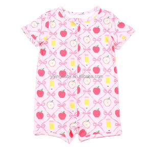 Yenidoğan için özel baskılı bambu tulum ODM Zipper m fermuar Romper bebek bebek Bodysuit - Product Image 6