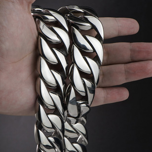 Collar Masculino de Lujo de 32 mm, Grueso, Negro, de Acero Inoxidable 316L, Cadena Cubana Miami, Gargantilla Masculina Resistente - Product Image 3