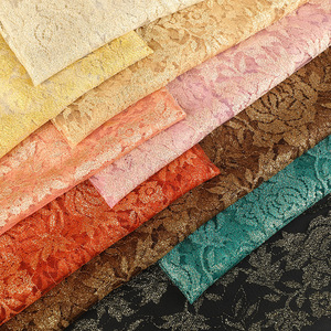 Nhà Máy Cổ Phiếu Vàng Bạc Ren Kim Loại Đường May Đa Màu Sắc Cổ Phiếu Cung Cấp Polyester Không Đàn Hồi Lớn Hoa Váy Ren Cho Ăn Mặc - Product Image 5